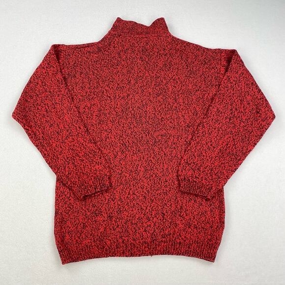 Vintage Radishes Roses Sweater Size Medium Red Cotton Pullover Collar Buttons - Picture 8 of 8